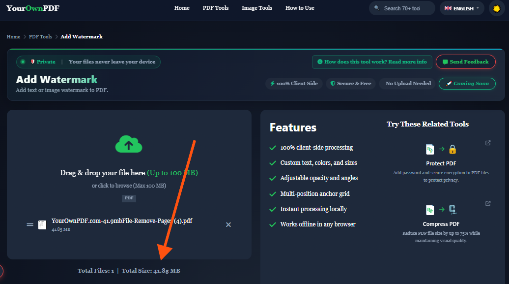 4 File size info